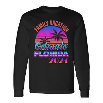 Orlando Florida Family Vacation 2024 Vintage Matching Outfit Long Sleeve T-Shirt - Thegiftio UK