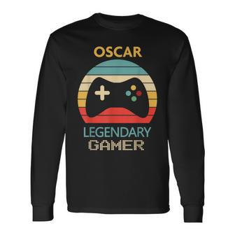 Oscar Name Personalised Legendary Gamer Long Sleeve T-Shirt - Seseable