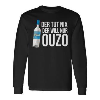 Ouzo Griechenland Geschenk In Griechisch Saufen Crete Langarmshirts - Seseable