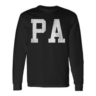Pa Classic Bold Font Father's Day Pa Long Sleeve T-Shirt - Seseable