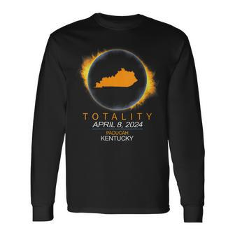 Paducah Kentucky Total Solar Eclipse 2024 Long Sleeve T-Shirt - Monsterry