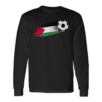 Palestine Flag Jersey Palestine Soccer Team Palestine Long Sleeve T-Shirt - Thegiftio UK