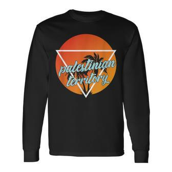 Palestinian Territory Sun Shaped Triangle With Palmes Long Sleeve T-Shirt - Monsterry UK