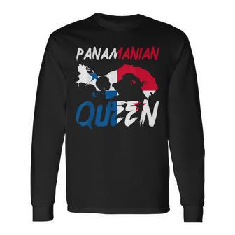 Panamanian Queen Panama Flag Afro-Pride Proud Independent Long Sleeve T-Shirt - Monsterry DE