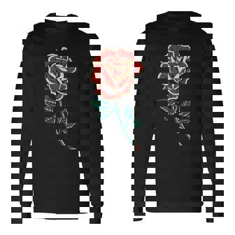 Panther Rose Tinta De Tatuaje Tradicional Para Tatuajes Camiseta Camiseta de manga larga - Regaloses