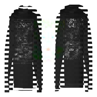 Panther Wildlife Nature Spirit Animal Totem Black Jungle Long Sleeve T-Shirt - Monsterry