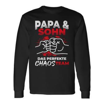 Papa & Sohn Das Perfekte Chaos Team Father's Day Bester Papa Langarmshirts - Geschenkecke