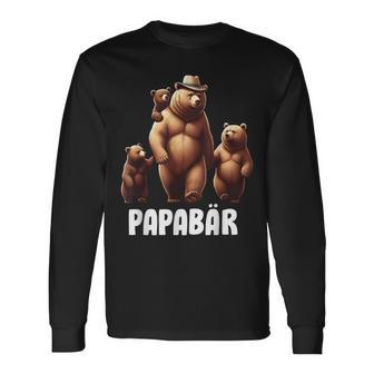 Papa Bärater 3 Kinder Familien Papaatertag Langarmshirts - Geschenkecke