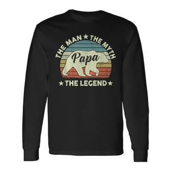 Papa Bear For Father's Day The Man Myth Legend Long Sleeve T-Shirt - Monsterry CA