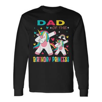 Papa Des Geburtstagskindes Lustiges Einhorn-Geburtstags-Prinzessin Dab Langarmshirts - Geschenkecke