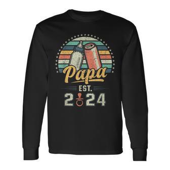 Papa Est 2024 Ersteratertag Frischgebackener Papa Langarmshirts - Geschenkecke