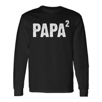 Papa Hoch Zwei Geschenk Announcement Fürater2nd Kind Langarmshirts - Geschenkecke