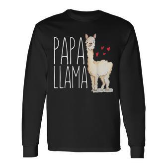 Papa Lama Lustig Passende Familie Stamm Papa Opa Langarmshirts - Geschenkecke