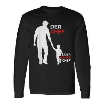 Papa Sohn Wahre Chef Füratertag Geburtstag Weihnachten Langarmshirts - Geschenkecke