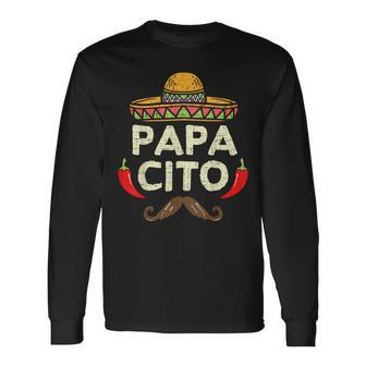 Papacito Cinco De Mayo Dad Fiesta Mexican Father's Day Long Sleeve T-Shirt | Mazezy DE