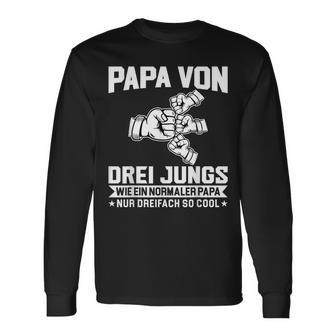 With Papaon Drei Jungs Wie Papa German Langarmshirts - Geschenkecke