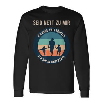 Papaon Zwei Töchtern Unterzahl Dad Langarmshirts - Geschenkecke