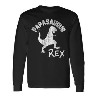 Papasaurus Rex Papa Dinosaurier Lustigesatertagsgeschenk Langarmshirts - Geschenkecke