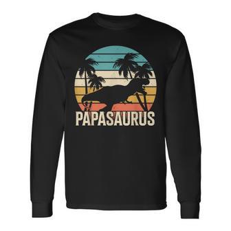 Papasaurus T-Rex Papa Dad Dino Dinosaur Langarmshirts - Geschenkecke