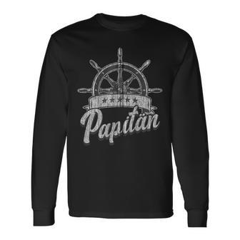 Papitän Papa Seemann Steuerruder Nautisch Kapuzenjacke Langarmshirts - Geschenkecke