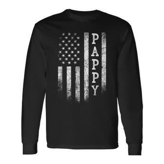 Pappy American Flag Pappy Patriotic Father's Day Long Sleeve T-Shirt - Monsterry