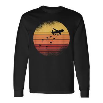 Paratrooper Vintage Army Parachute Long Sleeve T-Shirt - Monsterry