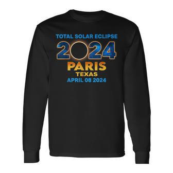 Paris Texas Eclipse 2024 Total Solar Eclipse Long Sleeve T-Shirt | Mazezy