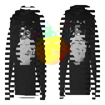 Party Smile Face Emoticon Birthday Party Smile Face Long Sleeve T-Shirt - Thegiftio