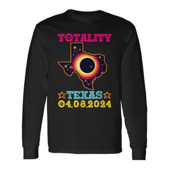 The Path Of Totality Texas Total Solar Eclipse Texas 2024 Long Sleeve T-Shirt - Monsterry CA