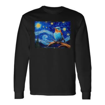 Patience Bluebird Of Happiness Blue Bird Eastern Bluebird Long Sleeve T-Shirt | Mazezy