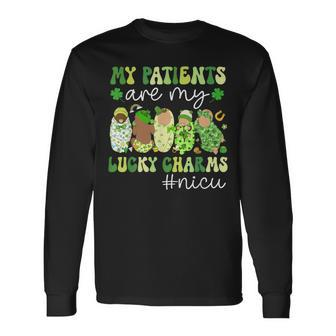 My Patients Are My Lucky Charms Nicu St Patrick's Day Long Sleeve T-Shirt | Mazezy AU