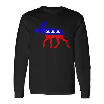 Patriotic Bull Moose Party Progressive Democrat Long Sleeve T-Shirt - Monsterry