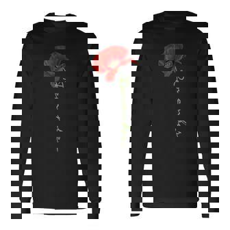 Patriotic Red Poppy Flowers Veterans And Memorial Day Long Sleeve T-Shirt - Seseable