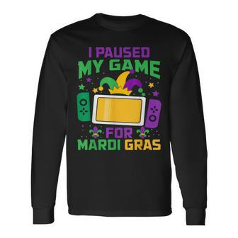 I Paused My Game For Mardi Gras Video Game Controller Boys Long Sleeve T-Shirt - Seseable