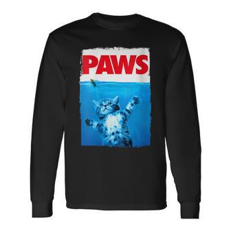 Paws Cat And Mouse Top Cute Cat Lover Parody Top Long Sleeve T-Shirt - Monsterry AU