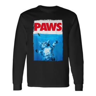Paws Cat And Mouse Top Cute Cat Lover Parody Top Long Sleeve T-Shirt - Thegiftio UK