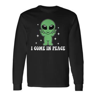 I Come In Peace Alien Couples Matching Valentine's Day Long Sleeve T-Shirt - Monsterry
