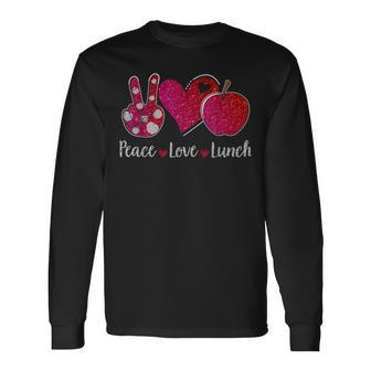 Peace Love Lunch Lady Cafeteria Worker Long Sleeve T-Shirt - Thegiftio UK