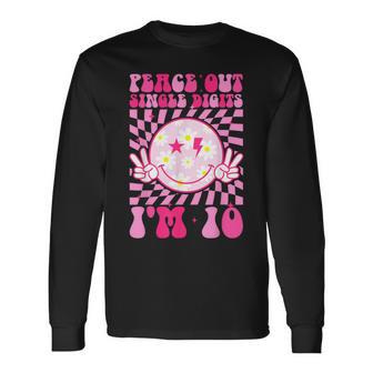 Peace Single Digits I'm 10 Smile Face For Birthday Girls Long Sleeve T-Shirt - Monsterry AU