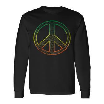 Peace Symbol Hippie Rasta Vintage Langarmshirts - Seseable