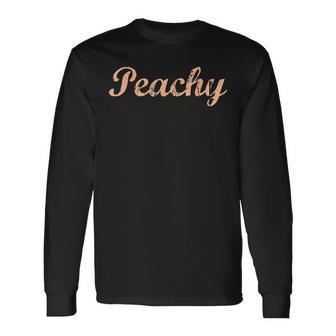 Peachy Vintage Weathered Retro 70'S Classic Peach Long Sleeve T-Shirt - Monsterry