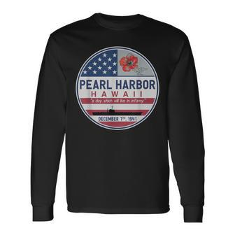 Pearl Harbor Memorial Hawaii Vintage Usa Flag Day Of Infamy Long Sleeve T-Shirt - Thegiftio UK
