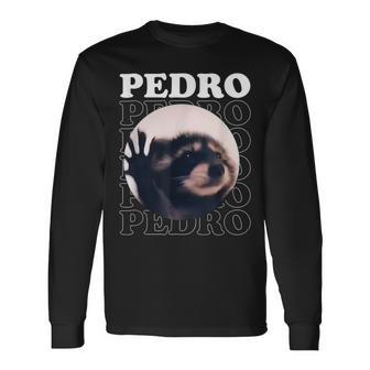 Pedro Pedro Racoon Dance Popular Internet Meme Racoon Day Long Sleeve T-Shirt - Monsterry UK