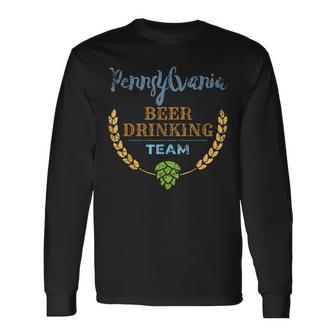 Pennsylvania Beer Drinking Team Vintage Style Long Sleeve T-Shirt - Monsterry