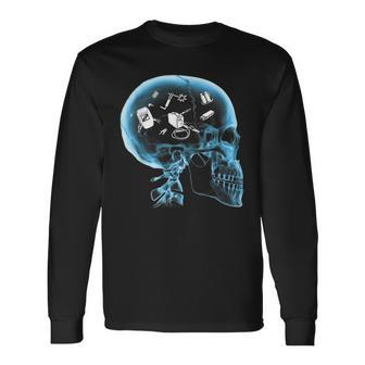 Perfect Welder Tools Gear In My Brain Skull X-Ray Head Long Sleeve T-Shirt - Monsterry