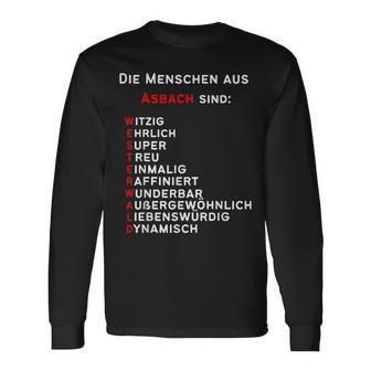 Personalisiertes Asbach-Stadtstolz Langarmshirts, Text in Akrostichon-Form - Seseable