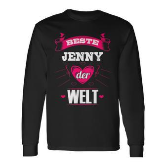 Personalisiertes Langarmshirts Beste Jenny der Welt in Schwarz, Unikat Design - Seseable