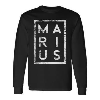 Personalisiertes Marius Vintage-Schwarz Langarmshirts, Retro Namensdesign - Seseable