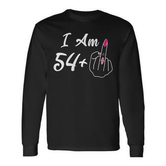 Personalized I Am 54 Plus 1 Middle Finger 55Th Women Long Sleeve T-Shirt - Seseable