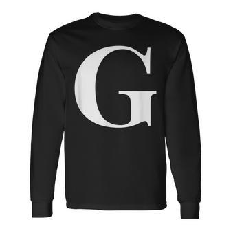Personalized Name Alphabet Initial Letter G Present Long Sleeve T-Shirt - Seseable